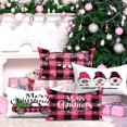 thumbnail image 3 of Christmas Pillow Covers Pink 12x20 Decorative Outdoor Farmhouse Merry Christmas Buffalo Plaid Truck Gnomes Christmas Pillow Shams Cases Slipcovers Set of 4 for Couch Sofa, 3 of 6