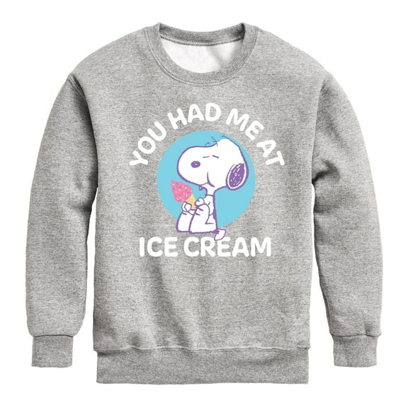 Peanuts - You Had Me At Ice Cream - Youth Crewneck Sweatshirt