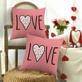 thumbnail image 6 of Tuvgenk Valentines Day Linen Pillow Cover 18x18 Inch Heart Print Square Decorative Cushion Case with Hidden Zipper for Sofa Bed, 6 of 6