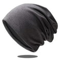 thumbnail image 1 of Gorro de lana para hombre y mujer, gorro largo holgado de algodón elástico unisex, 1 of 5