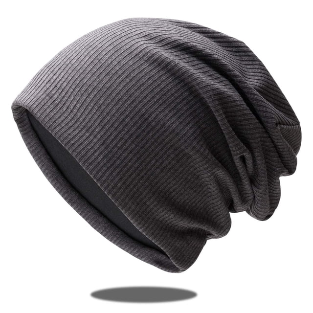Gorro de lana para hombre y mujer, gorro largo holgado de algodón elástico unisex