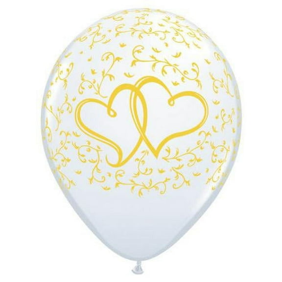 LOONBALLOON Hearts Balloons, 11″ ENTWINED HEARTS (6 PK)