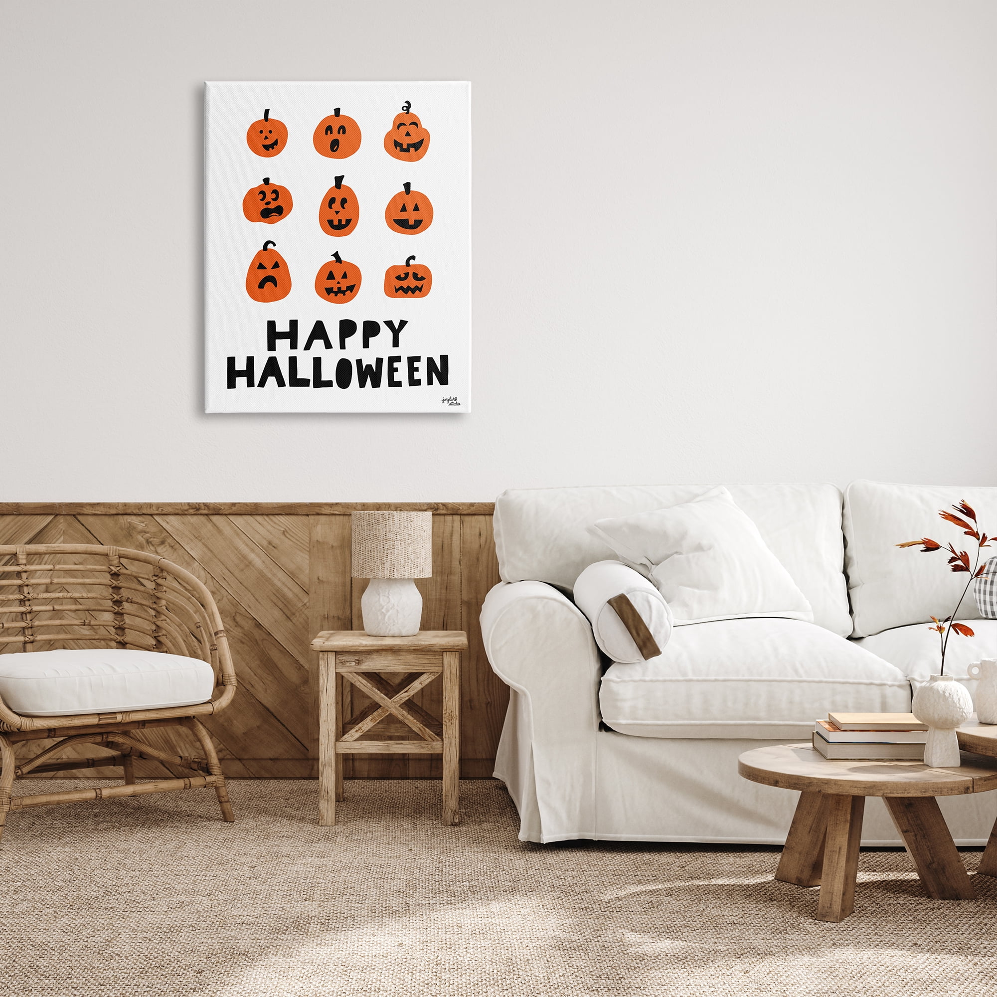 Stupell Industries Mixed Expressions Pumpkins Shapes Casual Halloween Typography Graphic Art Gallery Wrapped Canvas Print Wall Art, Design by Jess Baskin