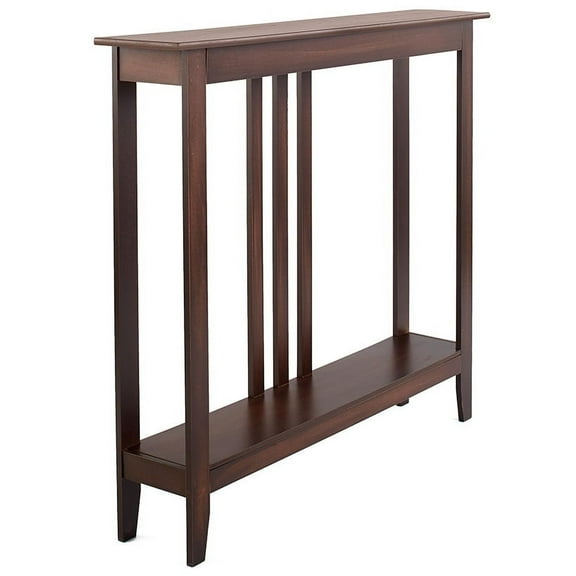 The Lakeside Collection Slim Entryway Table Antique Finish MDF Console Table, Dark Brown