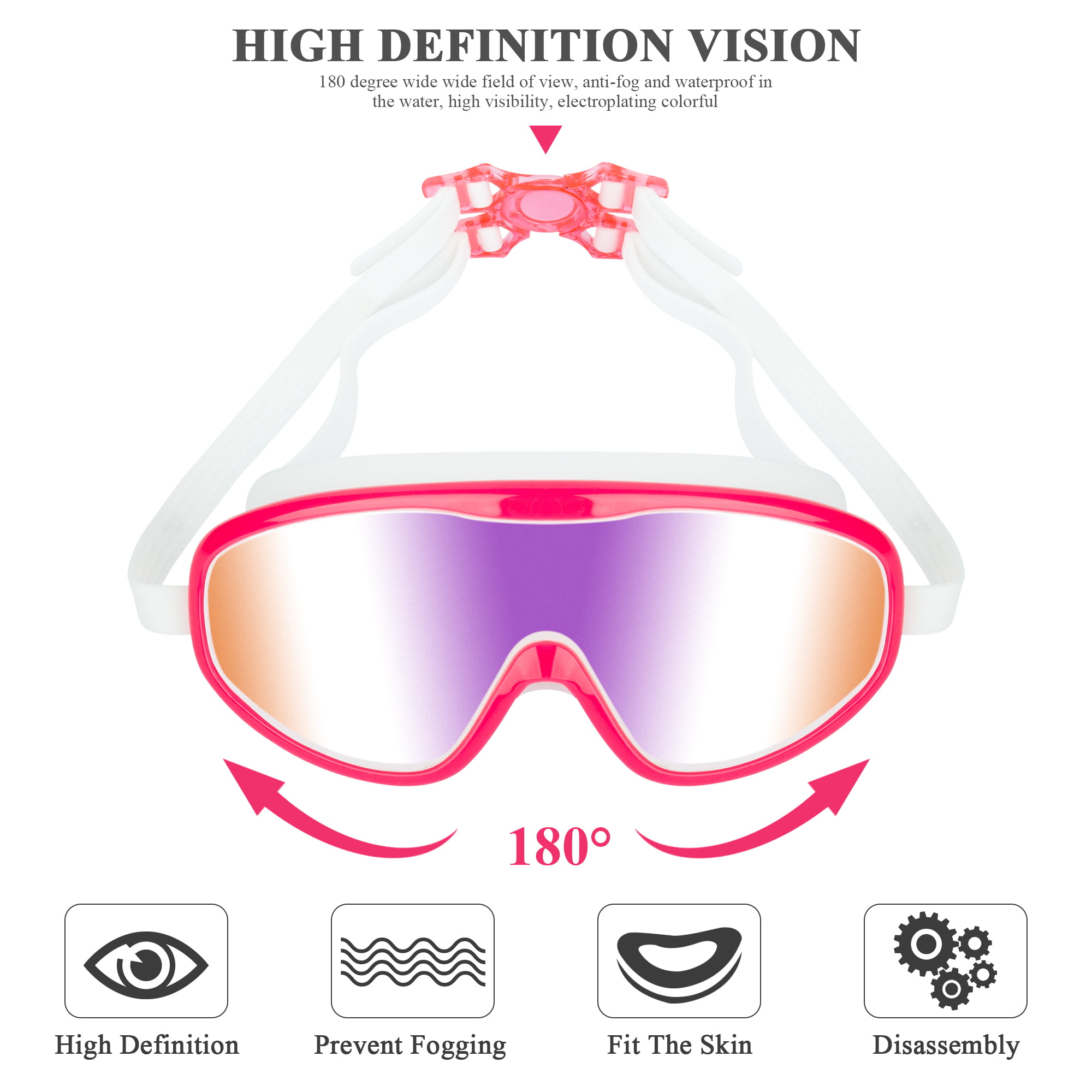 Waterproof with Anti-Fog Protection Lenses Elimoons 2-PACK Kids Swimming Goggles Junior Children Girls Boys Early Teens Age 3-15 
