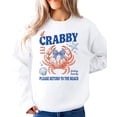 thumbnail image 2 of If Crabby Please Return to the Beach Sweatshirt Funny Coastal Crab Crewneck for Women Kids Family White Sweatshirt Adult L, 2 of 8