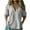 A-Gray, variant on Womens Linen Summer Shirts Solid Color 3/4 Sleeve Casual Tops Lightweight Comfy Cotton Linen V Neck T-Shirt Blouse A-Blue