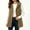 Brown, variant on IUYRTFE Women's Sleeveless Faux Fur Vest with Lapel Collar and Button Front Mid Length Plush Cardigan Jacket with Pockets