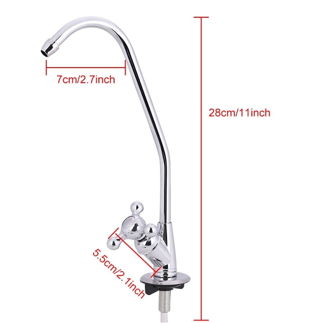 Kitchen Faucet Tap Drinking Water Filter 1/4'' Zinc Alloy Kitchen Faucet Tap Reverse Osmosis RO Drinking Water Filter