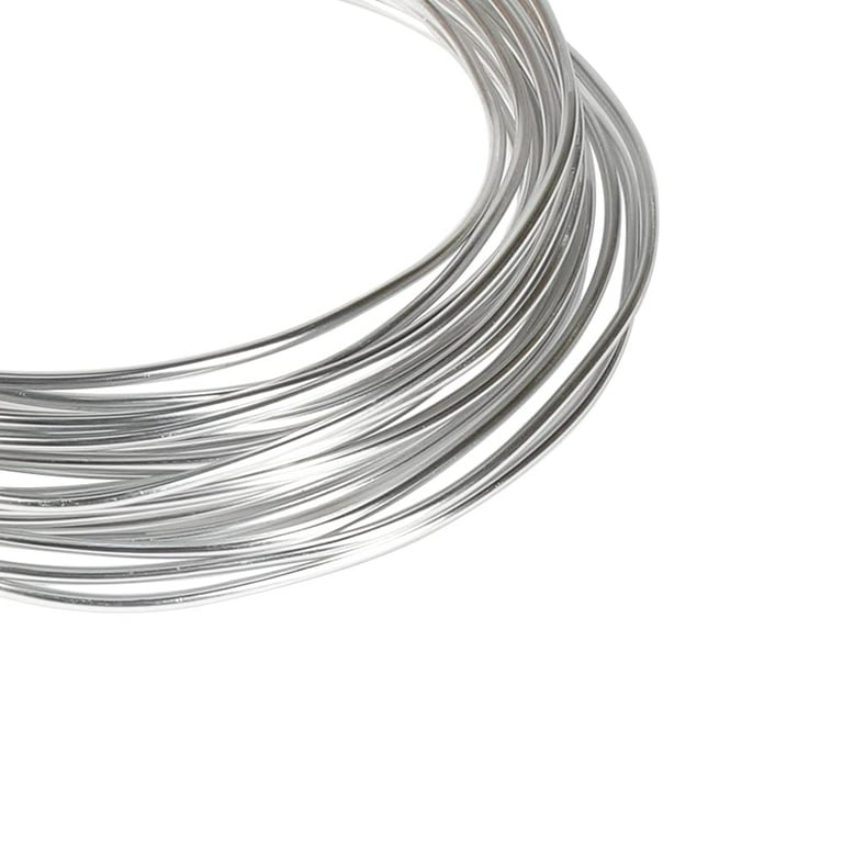 Silver Aluminum Craft Wire, 5 Assorted Sizes (1 mm, 1.5 mm, 2 mm, 2.5 mm and 3 mm in Thickness) Aluminum Wire Rolls for DIY Sculpture and Crafts, Each