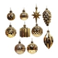 thumbnail image 3 of Juego de 10 bolas decorativas navideñas Perfecl dorado, 3 of 8