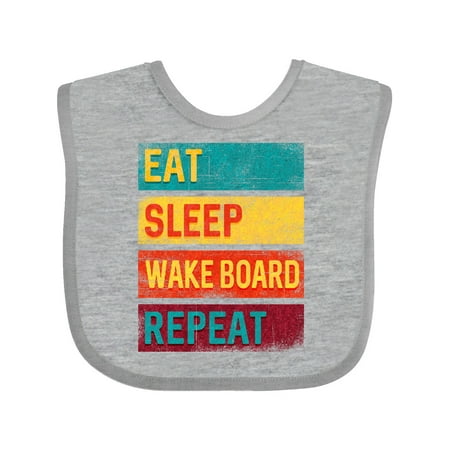 

Inktastic Wakeboarding Eat Sleep Wakeboard Repeat Gift Baby Boy or Baby Girl Bib