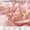thumbnail image 5 of Gold Metallic Marble King Size Comforter Set,7 Piece Bed in a Bag,Foil Print Glitter Pink Comforter and Sheet Set,All Season Soft Microfiber Complete Bedding Sets(Pink,King), 5 of 7