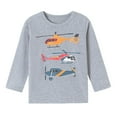thumbnail image 2 of NAISIBABY Boys Long Sleeve T-Shirt, Crewneck Fashion Graphic Cotton Pullover Tees Spring Fall Clothes Gray 5T, 2 of 5