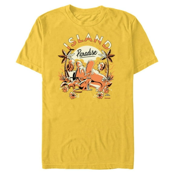 The Simpsons Island Paradise Treehouse of Horror - Short Sleeve Blended T-Shirt for Adults - Customized-Yellow