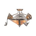 thumbnail image 3 of Meyda Tiffany 51074 Trout 3 Light 18" Wide Semi Flush Ceiling Fixture, 3 of 6