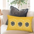 thumbnail image 2 of Yellow Sunflower Pillow Covers 12x20 Inch Spring Summer Black Buffalo Plaid Flower Throw Waist Pillow Cases Cotton Linen Rectangular Family Decoration Cushion Cover for Sofa Couch, 2 of 6