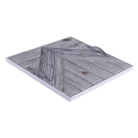 

14.5 x 14.5 x 1.5 in. Metal Handles Chevron Tray
