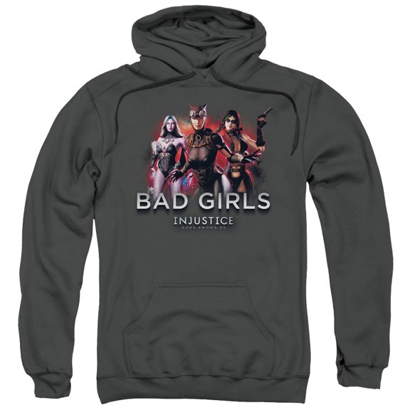 Injustice Gods Among Us Bad Girls Adult Pullover Hoodie Sweatshirt Charcoal