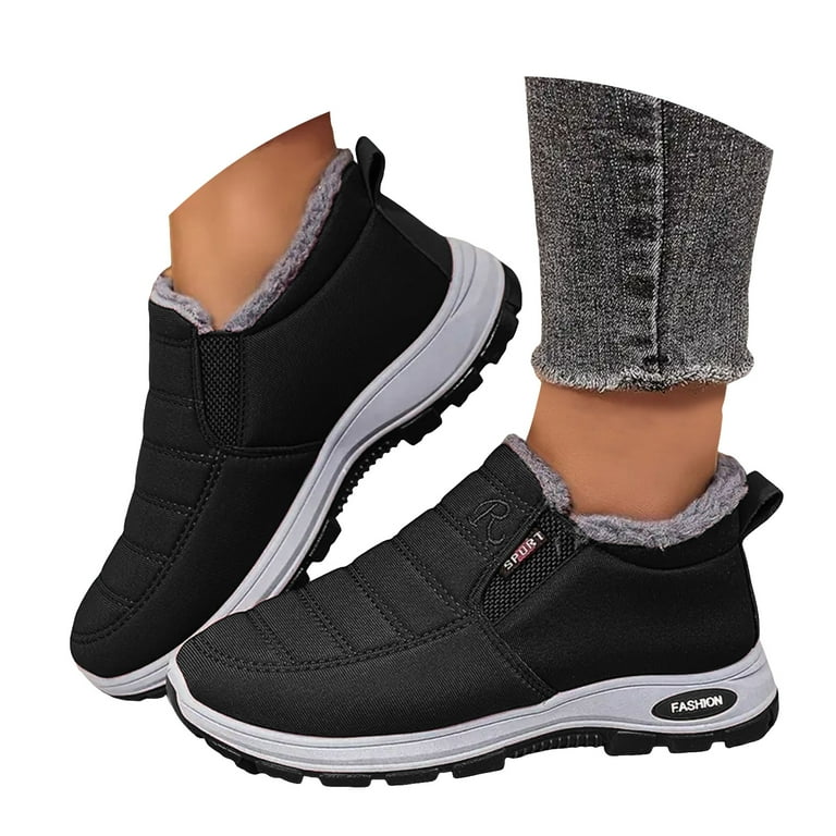 Leozcaa Snow Boots Womens Winter Ankle Boots Ladies Warm