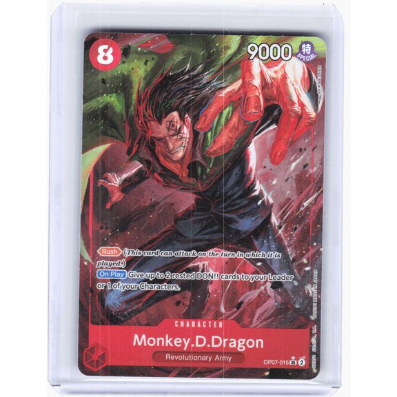 Collectible 2024 One Piece Card Game Monkey.D.Dragon OP07-015 Super Rare Holofoil Parallel English Card