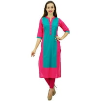 Phagun Women's Cotton Indian Kurti Tunic Ethnic Casual Straight Pannel Kurta-4