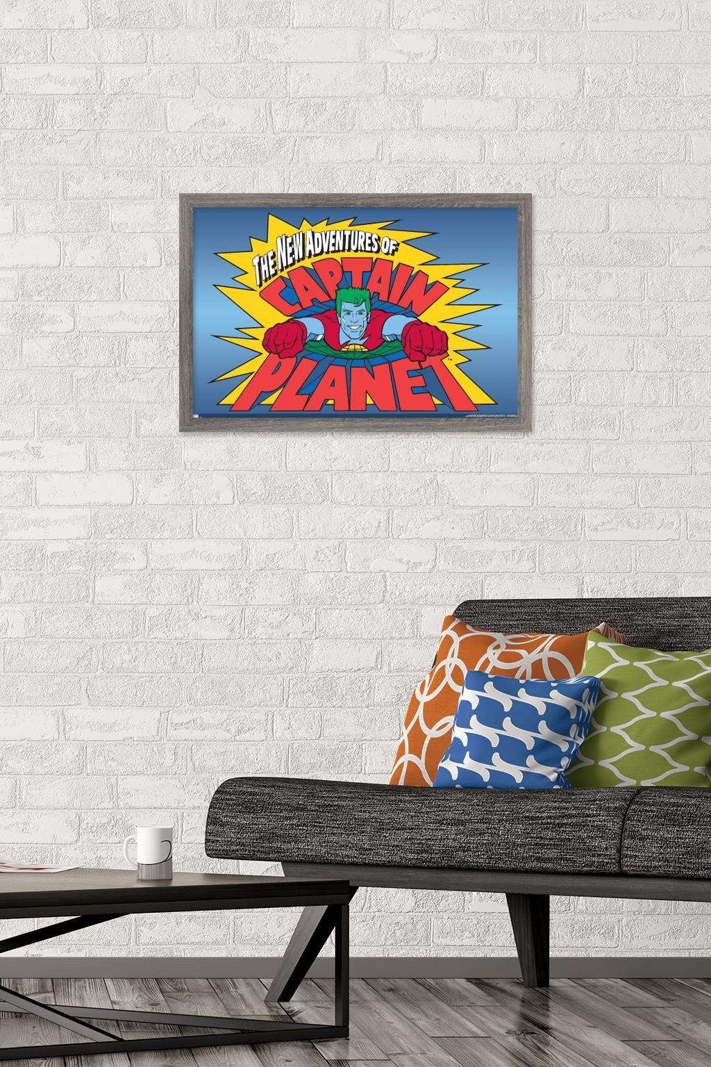 Captain Planet and The Planeteers - Logo Wall Poster, 14.725" x 22.375", Framed