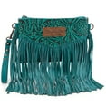 thumbnail image 7 of Wrangler Crossbody Small Purse for Women Wristlet Fringe Bag Western Purse, Turquoise, 7 of 7