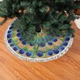 thumbnail image 2 of Falda para árbol de Navidad FREEHOTU, círculo de plumas de pavo real, 36 pulgadas, 2 of 4