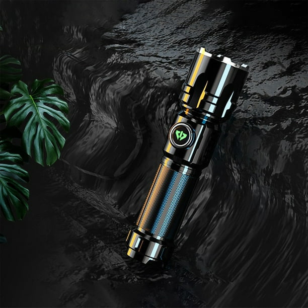 Linterna LED Linterna de mano recargable súper brillante de alta potencia | Luz de emergencia USB con zoom de 3 modos | Impermeable portátil para acampar al aire libre Senderismo Inicio | 1 Paquete