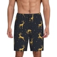 thumbnail image 1 of Balery Christmas Deers Pantalones cortos de pijama de punto de algodón para hombre con cinturilla y bolsillos-Small, 1 of 6