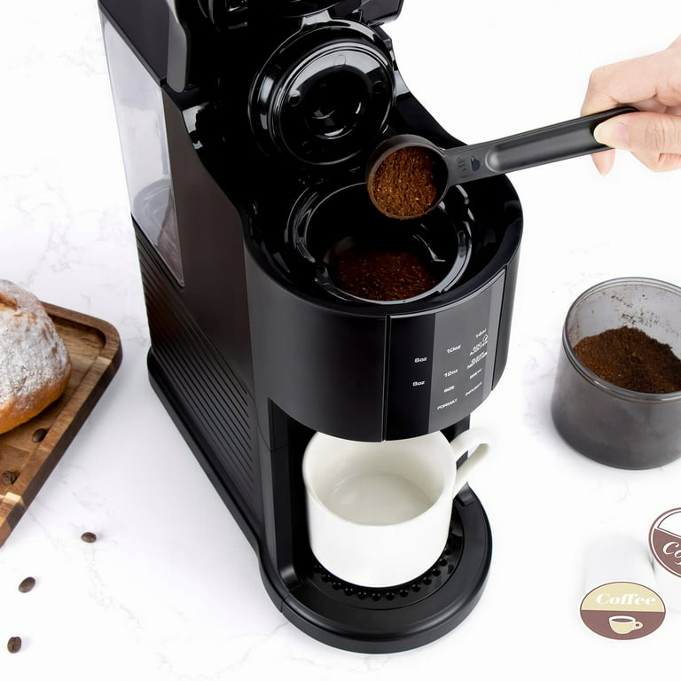 Vimukun Single Serve Coffee Maker Compatible with Single Cup Capsule and Ground Coffee, Single Cup Coffee Maker with One Button Operation, 6 to 14oz
