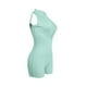 thumbnail image 4 of VISgogo Body corto sin mangas para mujer, color sólido acanalado en la parte delantera con media cremallera Slim Fit Jumpsuit Clubwear VISgogo  moda, 4 of 6