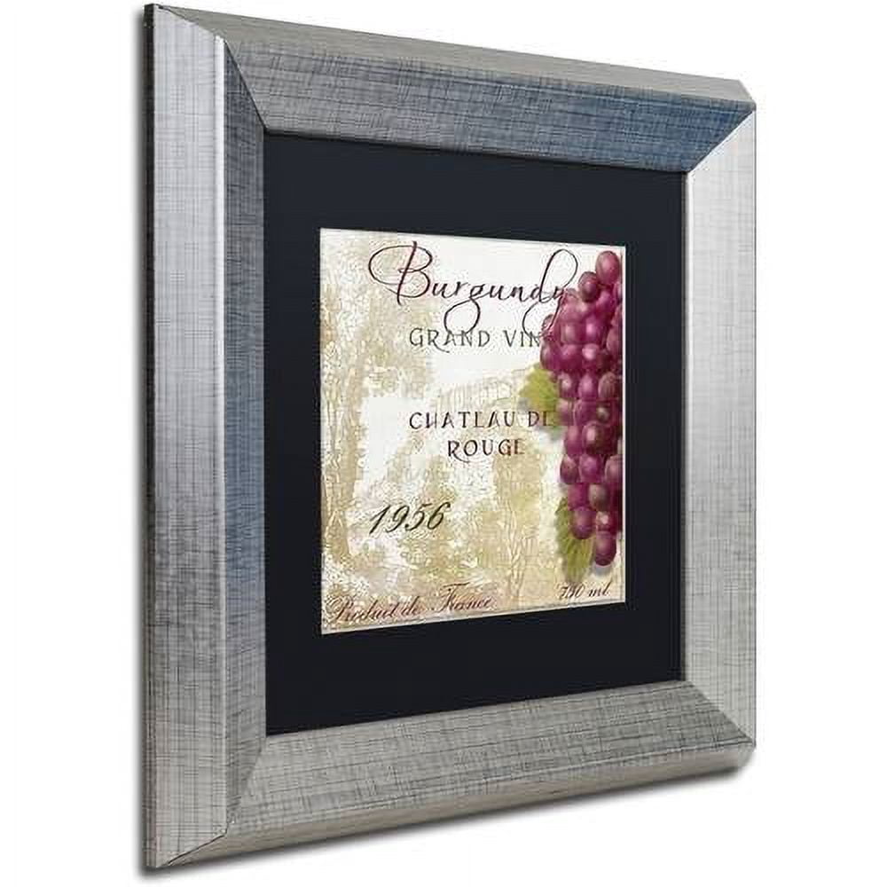 Trademark Fine Art "Grand Vin Burgundy" Canvas Art by Color Bakery Black Matte, Silver Frame