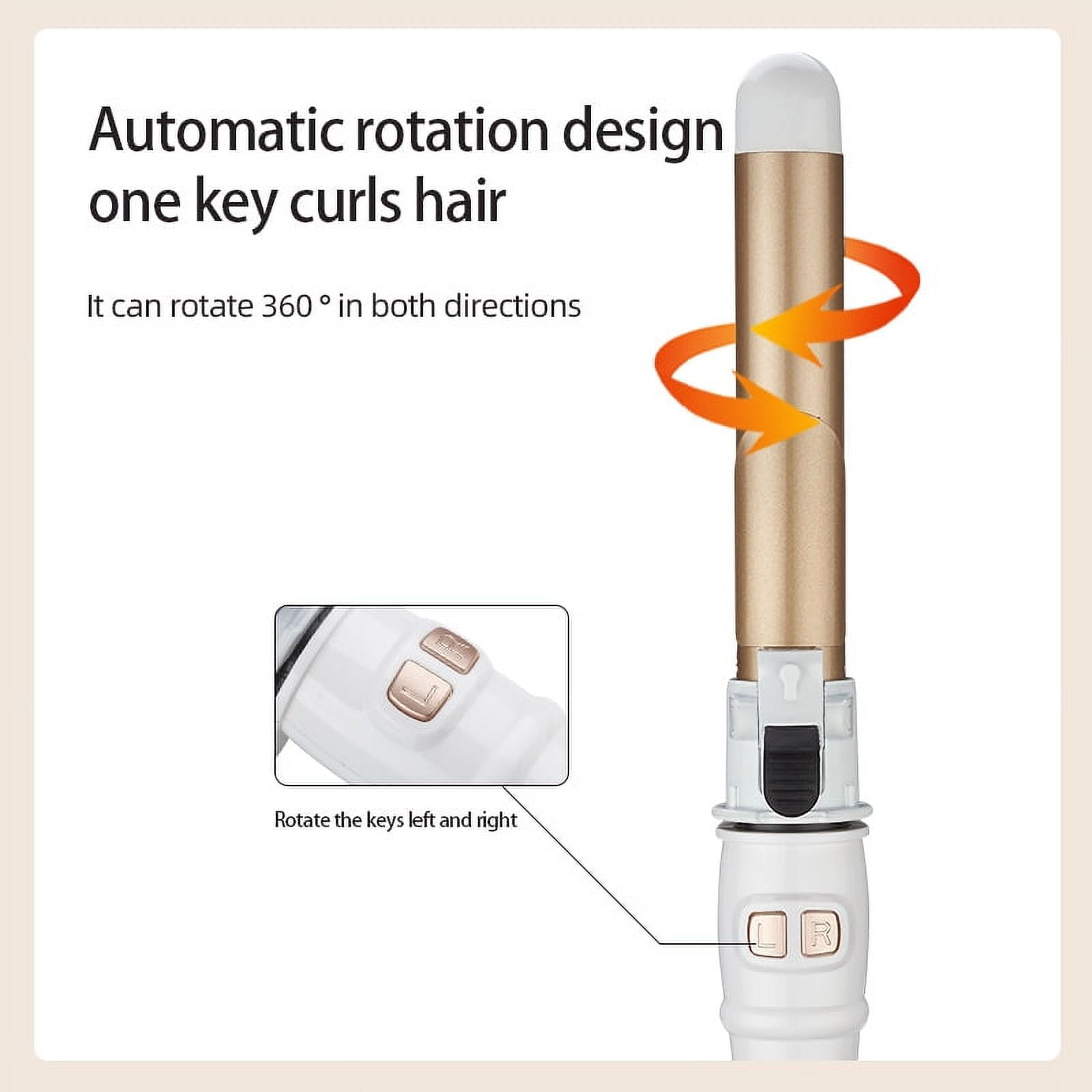 Automatic Rotating Curling Iron with 30s Quick Heat, 360° Rotation, Digital Temperature Control (100-230°C), Anti-Slip Handle, and Ceramic Coating for Smooth Curls