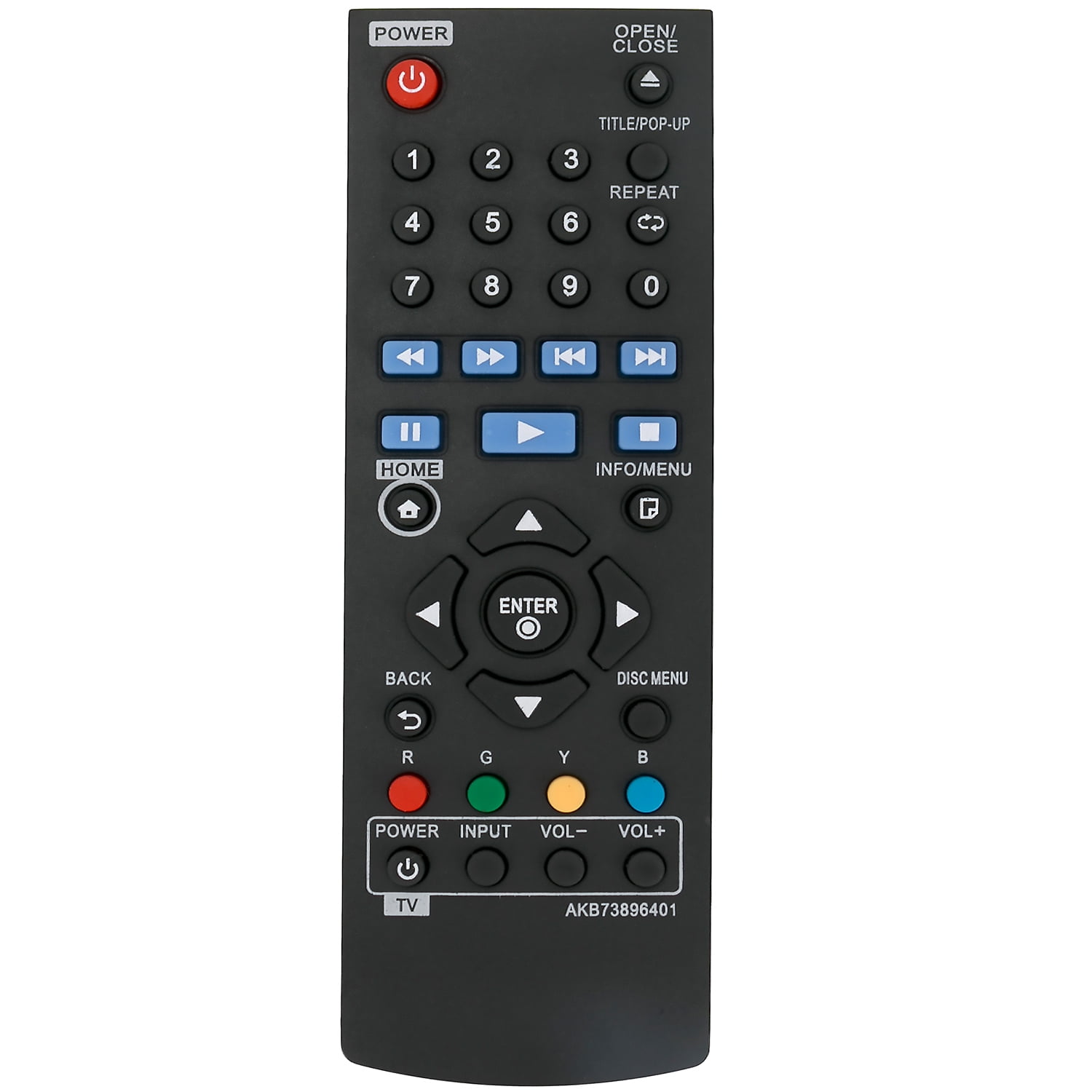 AKB73896401 Remote for LG Bluray DVD Players, Compat. w/ BP255N BPM34