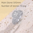 thumbnail image 5 of Flydeer Engagement Rings for Women Princess Cut Wedding Promise Ring Silver Plated Anniversary Jewelry Gift for Her Size 5, 5 of 8