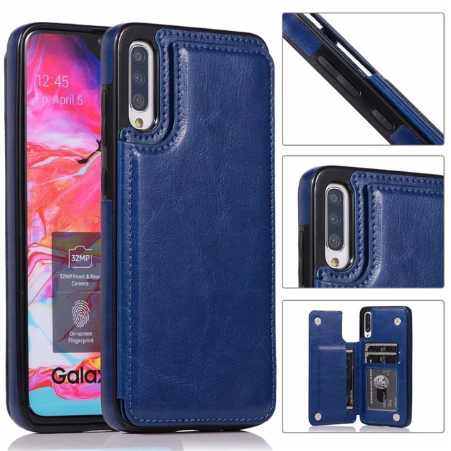 Funda de cuero de alta calidad con ranuras para tarjetas para iPhone SE 6S 7 8 Plus XR XS 11 Pro Max, funda tipo cartera para Samsung A50 A70 A51 A71 S20 Plus Tan Jianjun unisex