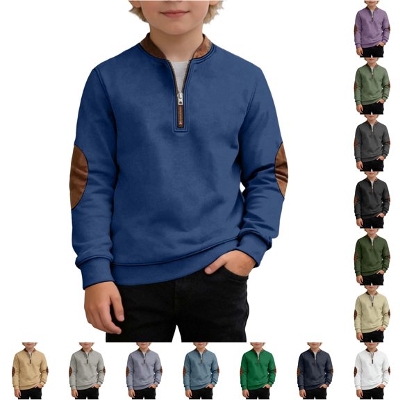 TBWNWG Boys Color Block Pullover Hoodie Long Sleeve Crewneck Casual Winter Warm Top for Youth Kids Daily School Outdoor Sweatshirt
