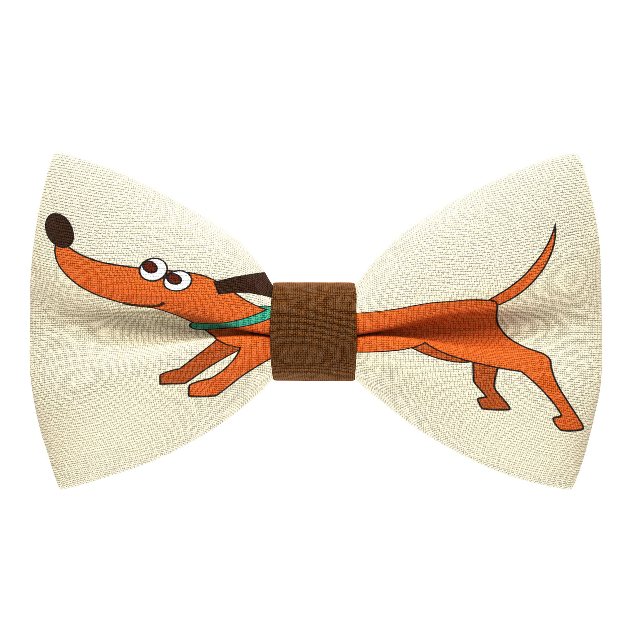by Bow Tie House Dachshund pattern bow tie unisex pre-tied green color 