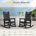 thumbnail image 2 of LOYALICE HDPE Outdoor Rocking Chair for Porch Patio, All-Weather High Back Rocker with Wood-Grain Texture, Heavy-Duty Deck Garden Seating, Fade-Resistant & Easy to Clean,Black, 2 of 10