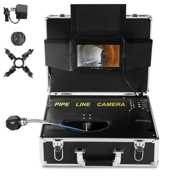 KFFKFF Sewer Camera Pipe Inspection Camera 7-inch Screen 1000TVL Camera 100ft
