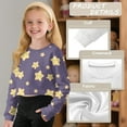 thumbnail image 6 of Xoenoiee Star Print Girls Crop Sweatshirt Fall Long Sleeve Pullover Round Neck Sweatshirt Fall Outfit, 13-14 Years, 6 of 7