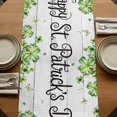 thumbnail image 5 of Table Runners 70 Inches Long Dress Scarves, St. Patrick's Day Farmhouse Coffee/Dining/Kitchen Table Decor, Holiday Table Runner, Green Shamrocks Truck Farmhouse Wood 13x70 Inch, 5 of 9