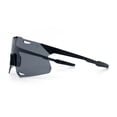 thumbnail image 6 of Mens Oversized Rimless Shield Wrap Sport Plastic Runners Sunglasses All Black, 6 of 8