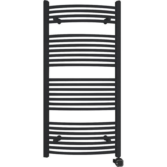HEATGENE Smart Towel Warmer with Timer and Temperature Control, Large Liquid Filled Smart Towel Heated Rails, Plug-in/Hardwired Towel Rack Heater Compatible Matte Black