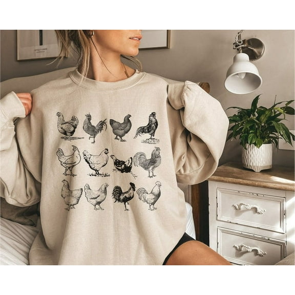 Vintage Chicken Sweatshirt, Chicken Sweatshirt, Gift For Farmer, Western Lover Sweatshirt, Cute Chicken Sweatshirt, Chicken Lover Gift