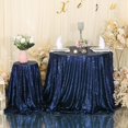 thumbnail image 2 of SquarePie Sequin Tablecloth Round 50 Inch Navy Blue Table Linen for Wedding Birthday Party, 2 of 5