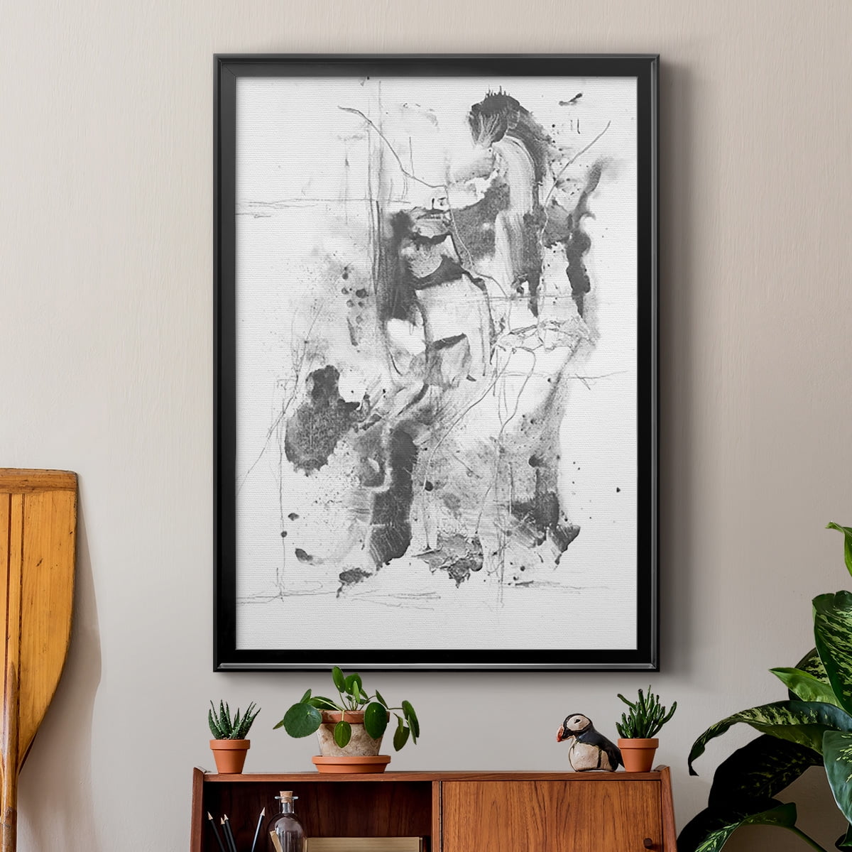 Graphite Abstract I Premium Framed Print, in Gold, Black, or Silver - Ready to Hang
