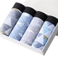 thumbnail image 1 of 4 Uds. Bragas para hombre, pantalones cortos sexis, ropa interior de algodón, bóxers transpirables para hombre, calzoncillos de marca sólidos Tan Jianjun unisex, 1 of 2